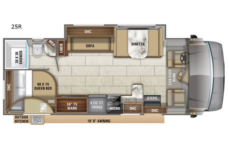 Representative floor plan provided by a trusted RVshare partner.