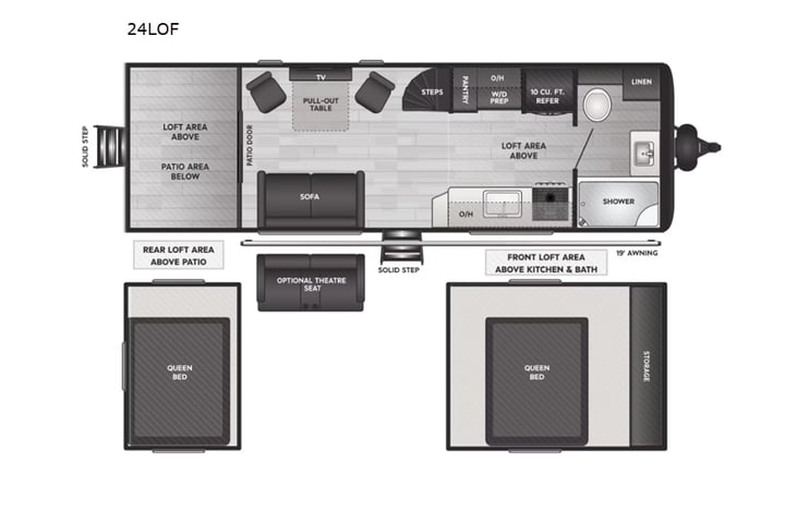 Representative floor plan provided by a trusted RVshare partner.