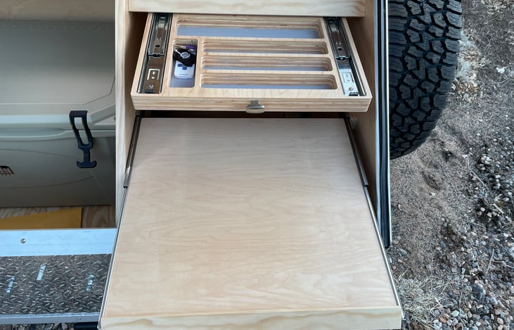 Lots of counter space and silverware drawer for easy storage