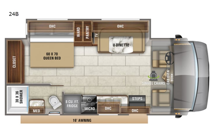Representative floor plan provided by a trusted RVshare partner.