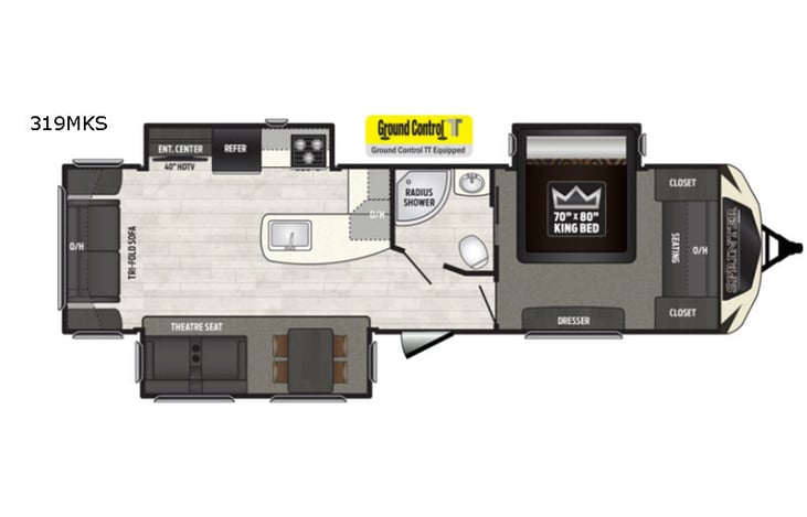 Representative floor plan provided by a trusted RVshare partner.