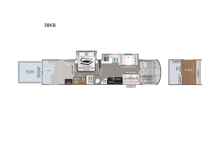 Representative floor plan provided by a trusted RVshare partner.
