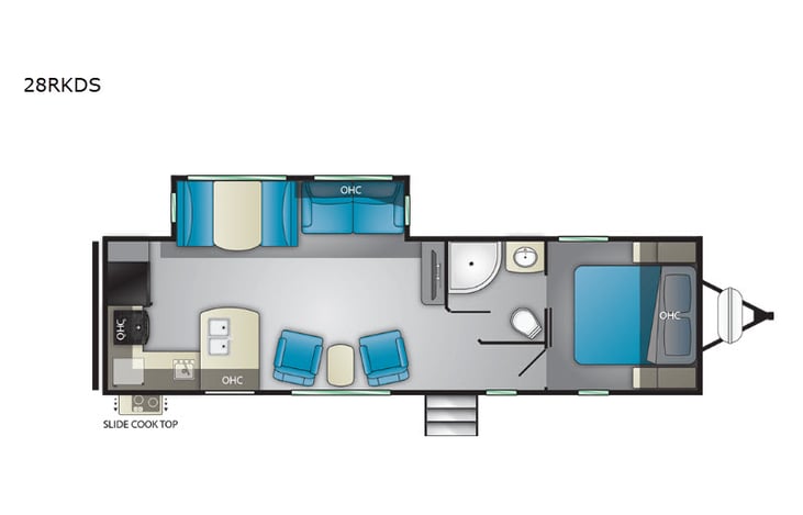 Representative floor plan provided by a trusted RVshare partner.