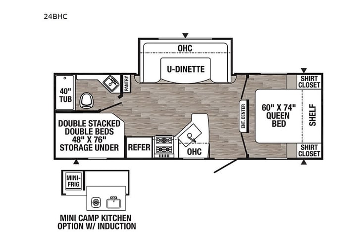 Representative floor plan provided by a trusted RVshare partner.