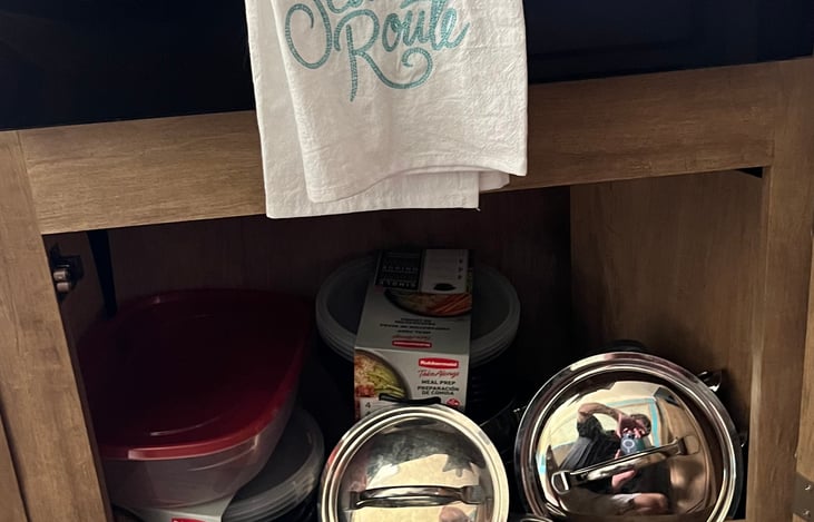 Pots and pans included.