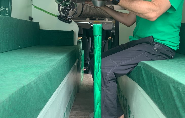 To convert to bed - pop table off from legs