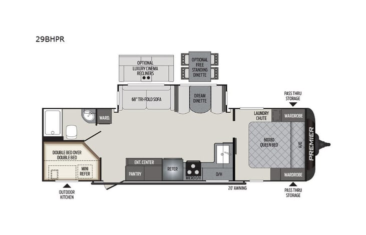 Representative floor plan provided by a trusted RVshare partner.