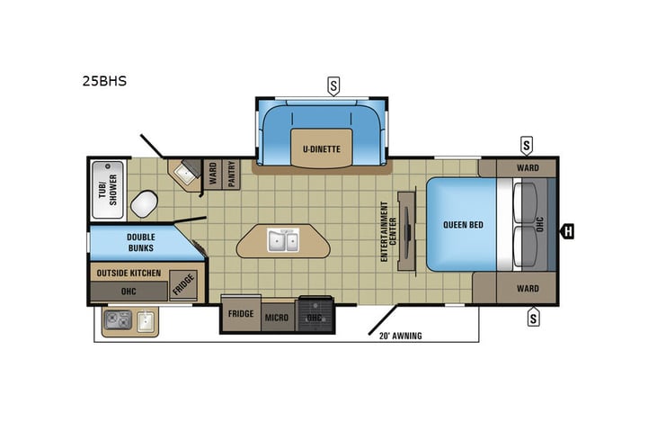 Representative floor plan provided by a trusted RVshare partner.