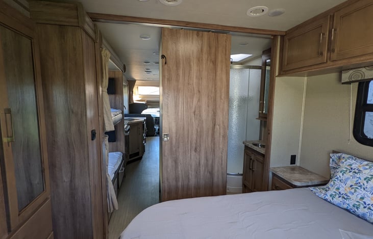 Queen bedroom, doors open