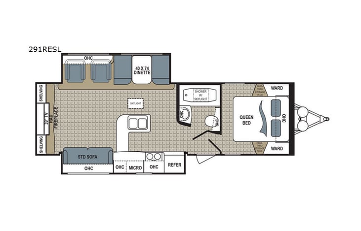 Representative floor plan provided by a trusted RVshare partner.