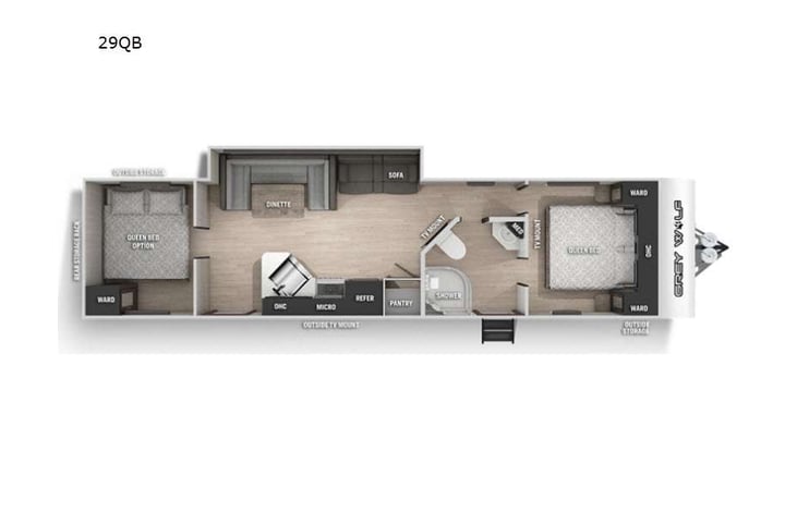 Representative floor plan provided by a trusted RVshare partner.