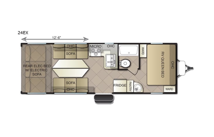 Representative floor plan provided by a trusted RVshare partner.