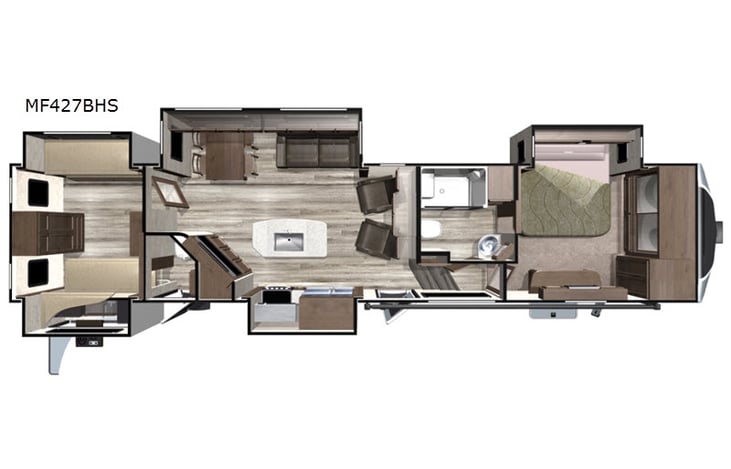 Representative floor plan provided by a trusted RVshare partner.