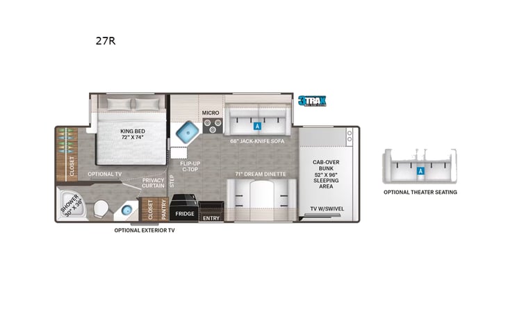 Representative floor plan provided by a trusted RVshare partner.