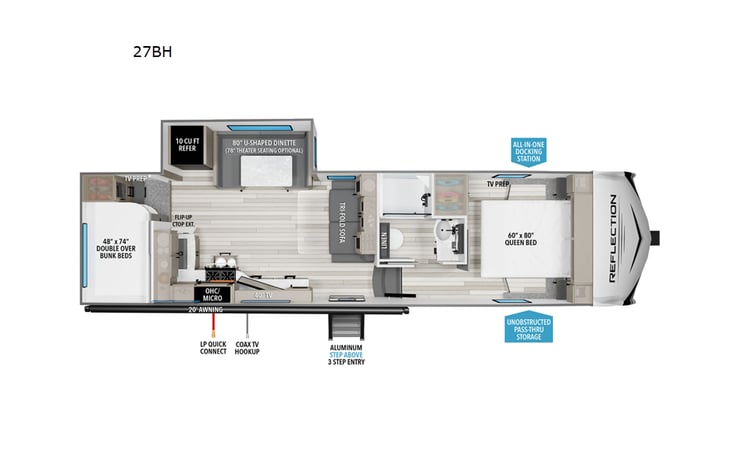 Representative floor plan provided by a trusted RVshare partner.