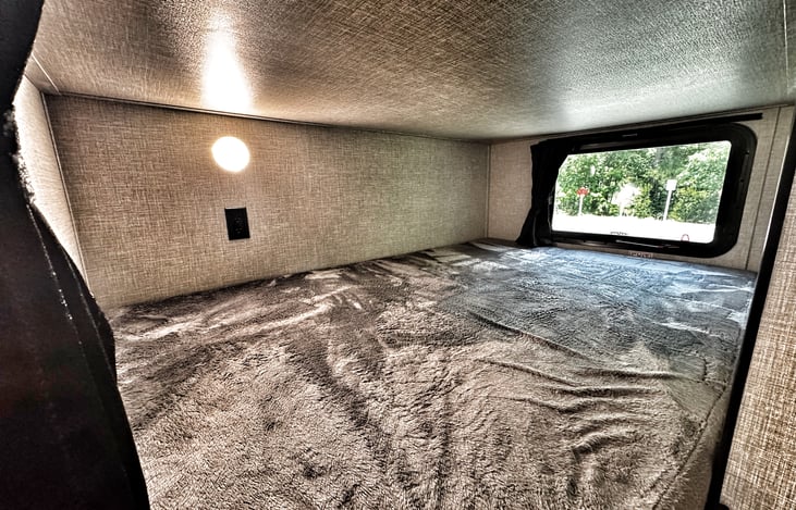 Bottom bunk large enough for two people on each bunk. Kids love them!