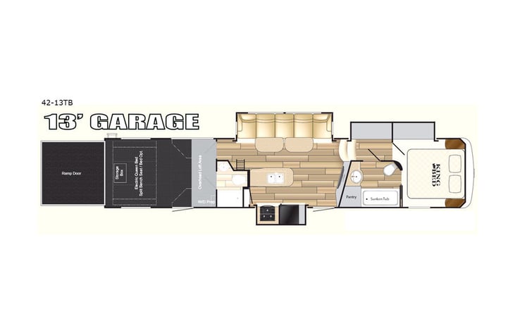 Representative floor plan provided by a trusted RVshare partner.