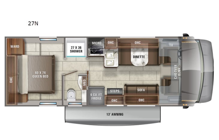 Representative floor plan provided by a trusted RVshare partner.
