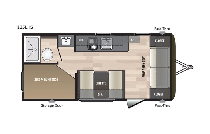Representative floor plan provided by a trusted RVshare partner.
