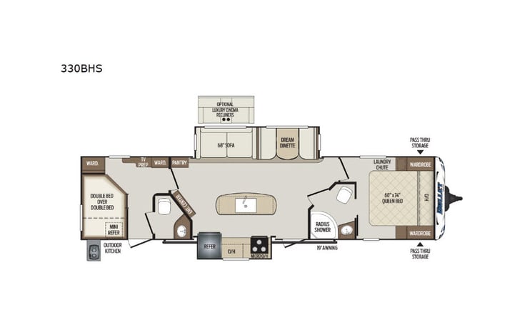 Representative floor plan provided by a trusted RVshare partner.