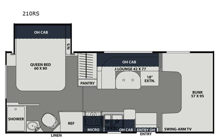 Representative floor plan provided by a trusted RVshare partner.