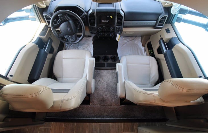 Cockpit (captain's favorite part) trust me, this is the way to travel, drives like a pickup truck