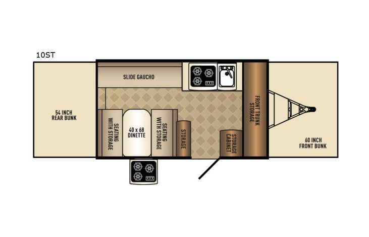 Representative floor plan provided by a trusted RVshare partner.