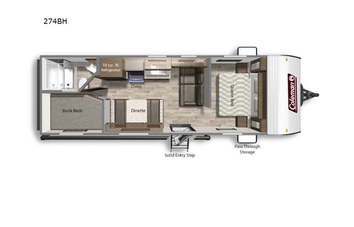 Representative floor plan provided by a trusted RVshare partner.