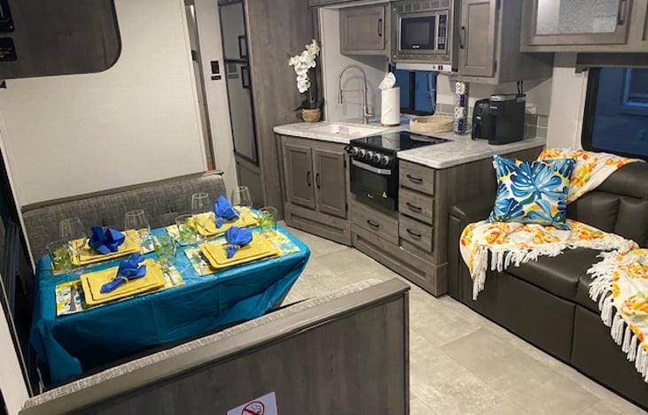 Dinette, Couch, Kitchen Area