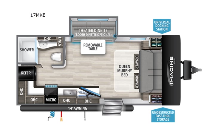 Representative floor plan provided by a trusted RVshare partner.