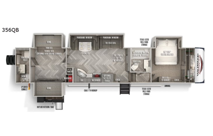 Representative floor plan provided by a trusted RVshare partner.