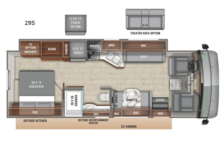 Representative floor plan provided by a trusted RVshare partner.