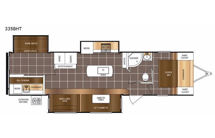 Representative floor plan provided by a trusted RVshare partner.
