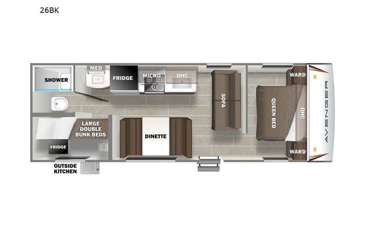 Representative floor plan provided by a trusted RVshare partner.