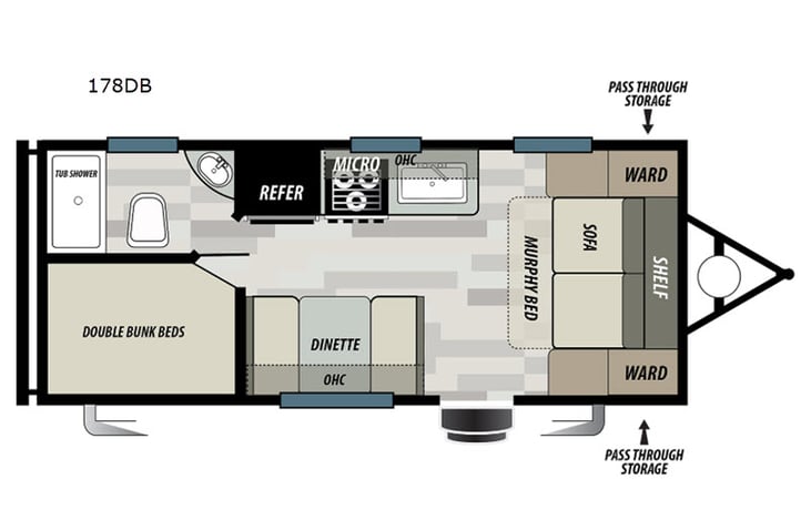 Representative floor plan provided by a trusted RVshare partner.