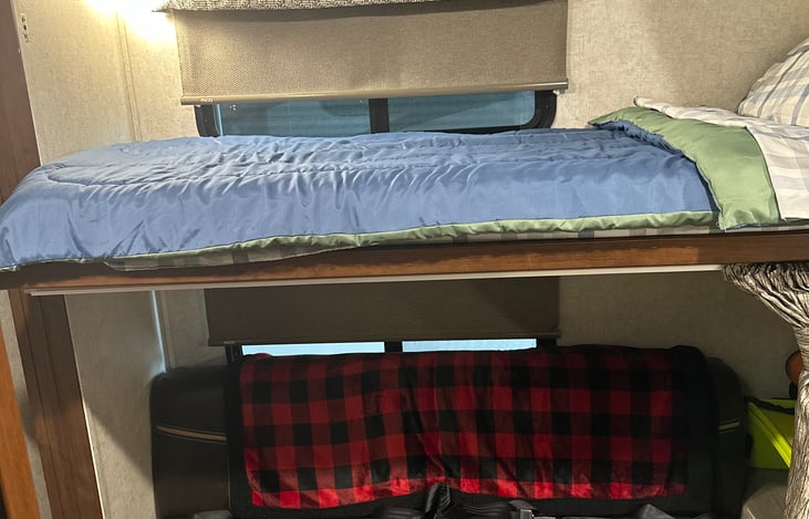 Top Bunk with Jack knife couch in Bunk Area