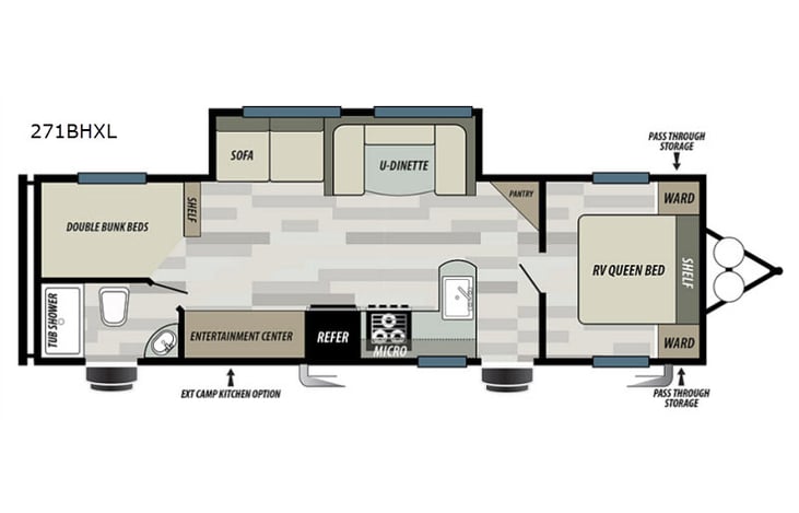 Representative floor plan provided by a trusted RVshare partner.