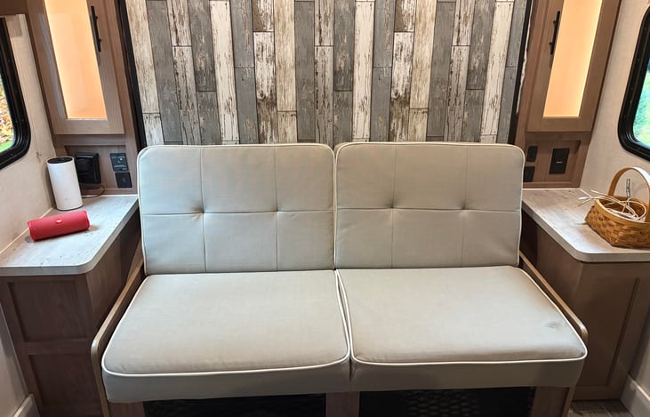 Couch seating and more leg room under the murphy bed