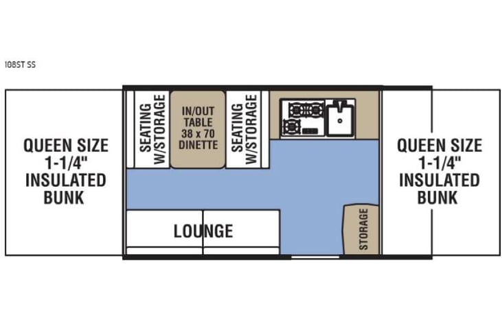 Representative floor plan provided by a trusted RVshare partner.