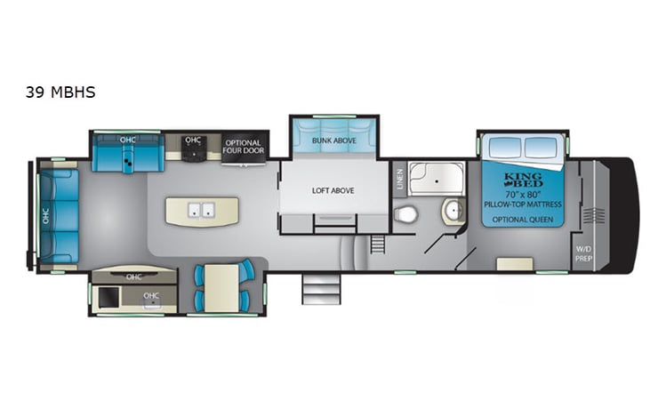 Representative floor plan provided by a trusted RVshare partner.