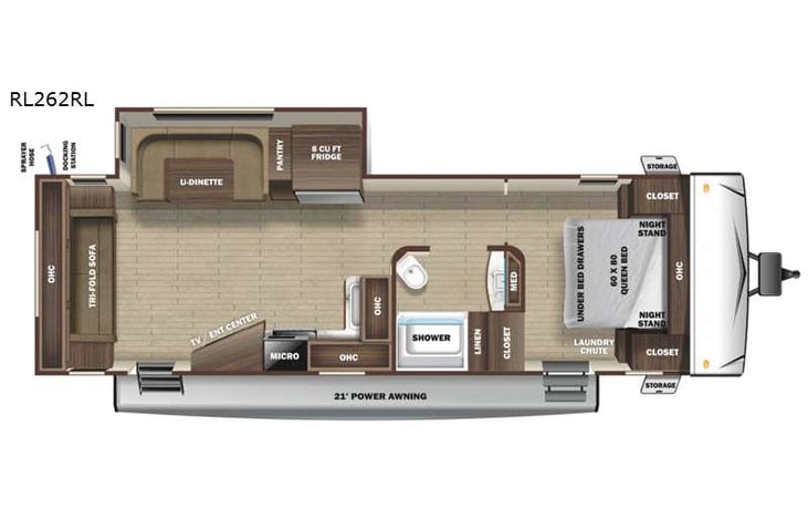 Representative floor plan provided by a trusted RVshare partner.