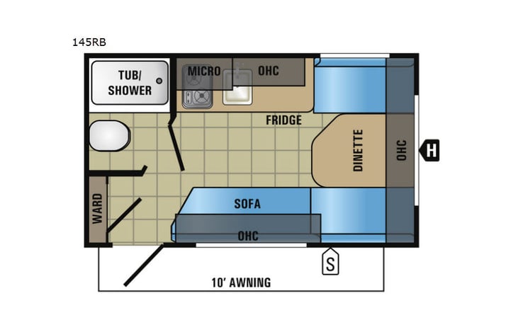 Representative floor plan provided by a trusted RVshare partner.