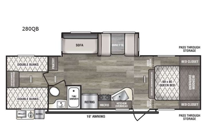 Representative floor plan provided by a trusted RVshare partner.