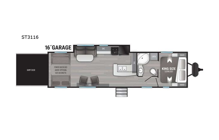 Representative floor plan provided by a trusted RVshare partner.