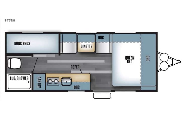 Representative floor plan provided by a trusted RVshare partner.