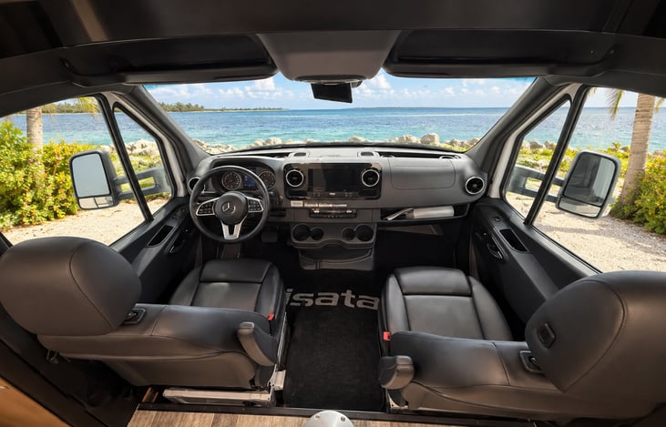 Inside cab