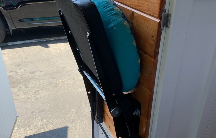 Passenger seat installed by fire dept with bolted seatbelt