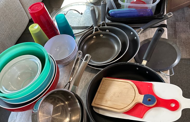 Fully stocked kitchen