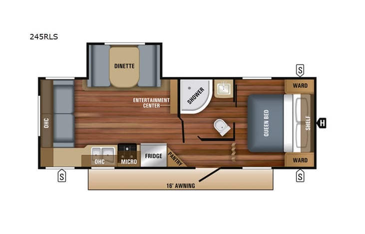 Representative floor plan provided by a trusted RVshare partner.