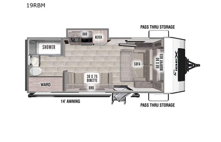 Representative floor plan provided by a trusted RVshare partner.